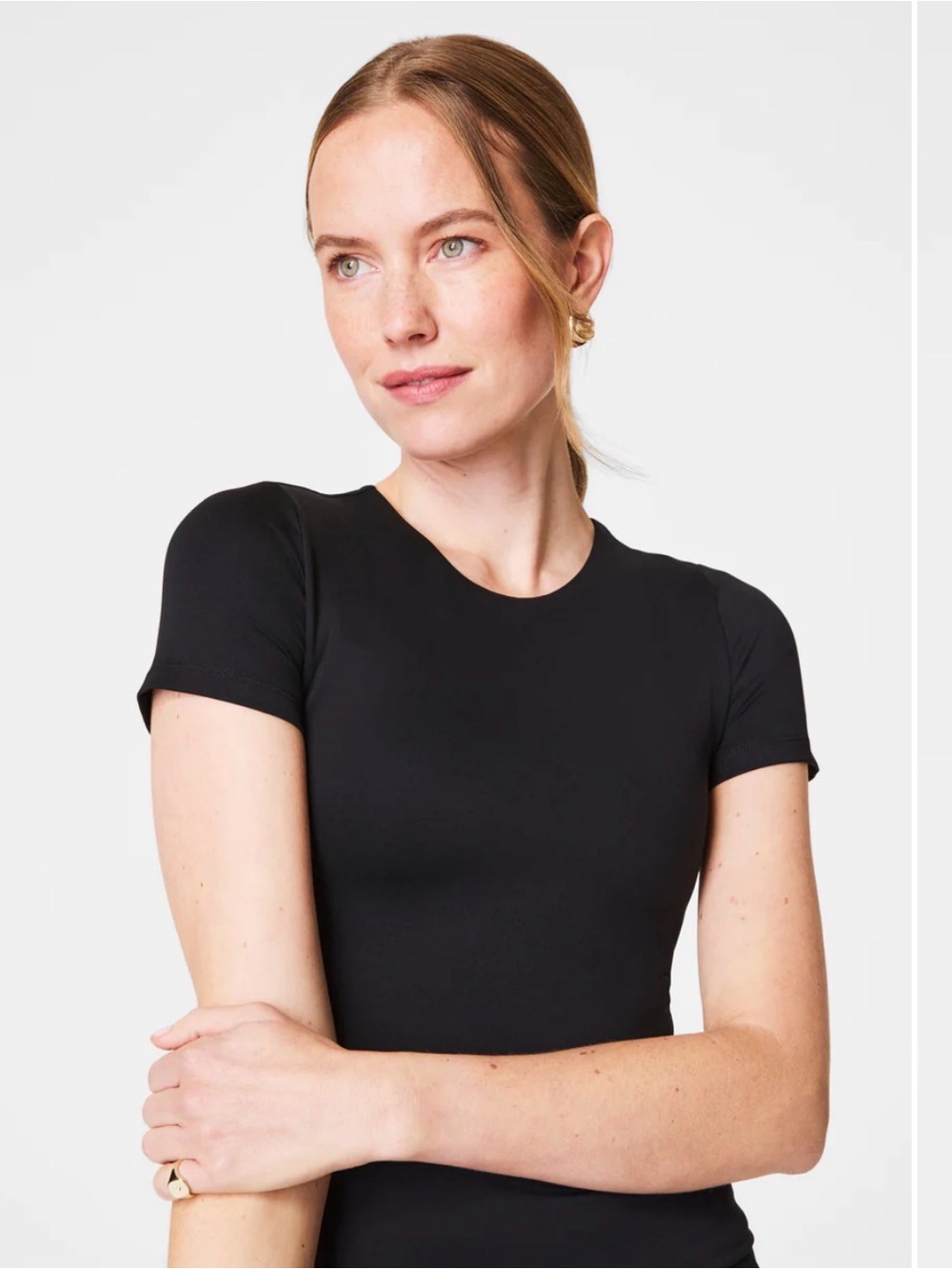 SPANX smooth Jersey Crewneck Tee Black XS